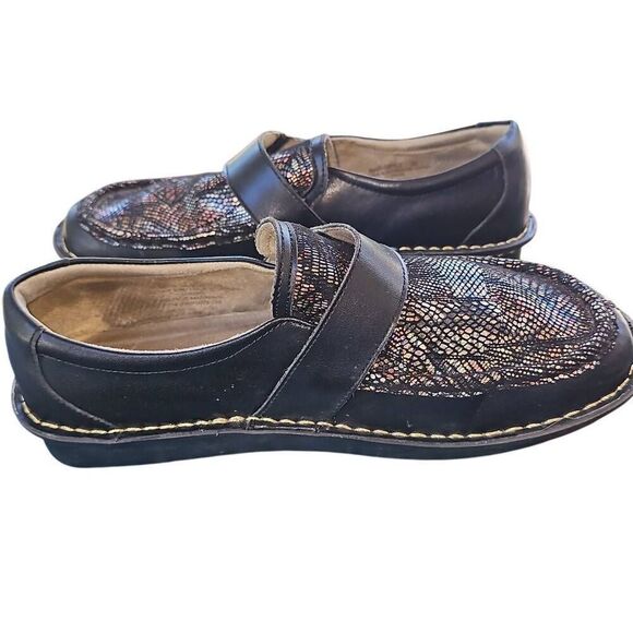 ALEGRIA MARIE CLOG LEAFER Black Loafers Slip on women Size 39 8-8.5 - Picture 5 of 11